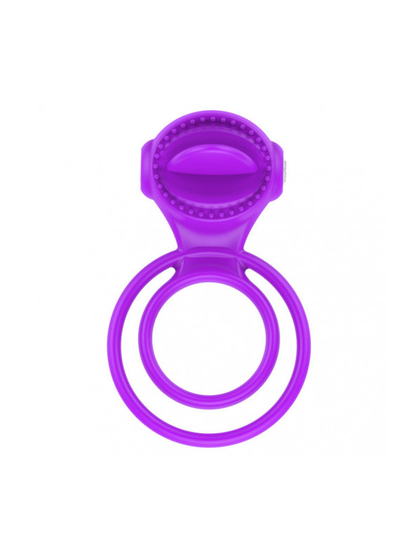 Anillo vibrador bala doble morado para pene